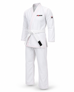 ชุดเทควันโด Force 2 Win สีขาว โพลีเอสเตอร์/คอตตอน สำหรับผู้ใหญ่ ยูนิเซ็กซ์ ยืดหยุ่น ระบายอากาศได้ดี รับสั่งพิมพ์ลายตามแบบ บริการ OEM - Product Image 1