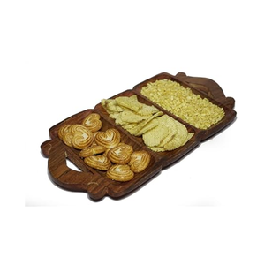Plateau en bois pour fruits secs, élégant centre de table, plat décoratif pour la maison, pièce unique, pour le Ramadan - Product Image 2