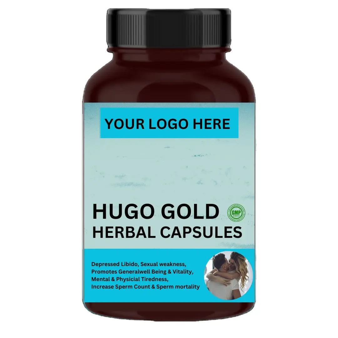 Hugo Gold Herbal Capsules: Boost your health and vitality naturally Customization available, Private labeling