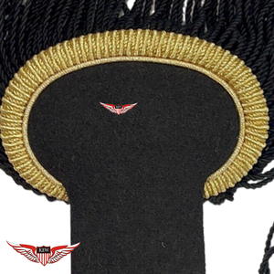 Epaulette Negro y Dorado con Flecos, Accesorio de Disfraz, Epaulette con Flecos Estilo Napoleón Francés - Product Image 2