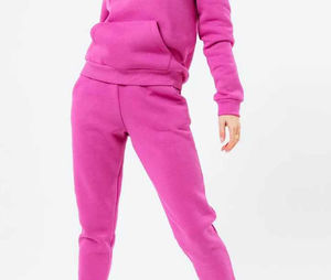 ชุดวอร์มผู้หญิงคุณภาพสูง ผ้าคอตตอนหนา 100% แห้งเร็ว ระบายอากาศได้ดี เสื้อฮู้ด กางเกงขายาว รับสกรีนโลโก้ ไซส์พลัส - Product Image 4