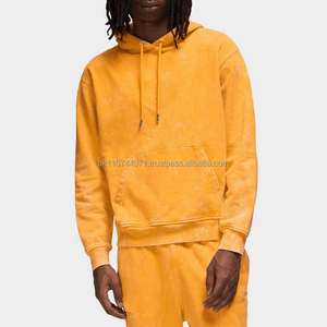 Sudadera con capucha transpirable para hombre con lavado ácido a la venta Basics Cotton Blended Premium Quality Full Sleeves Men Acid Wash Hoodie - Product Image 5
