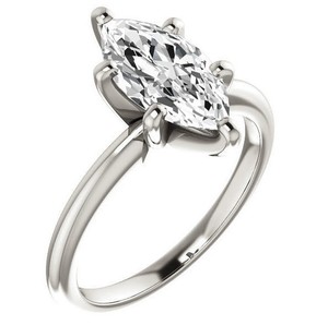Marquise Cut Moissanite 925 Sterling <b>Silver</b> Rhodium Plated <b>Solitaire</b> Engagement <b>Ring</b> for Party Wedding & Bridal Promise - Product Image 3