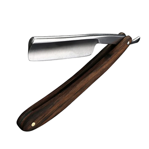 High Quality Disposable Straight Edge <b>Single</b> <b>Blade</b> Barber <b>Razor</b> with Stainless Steel <b>Blade</b> and Wooden Handle for Face & Body Use - Product Image 1