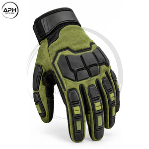 Guantes de Trabajo Personalizados con Logotipo, Color Verde Oliva y Negro, Resistentes a Impactos, Muñeca Ajustable, Palma Reforzada, Guantes Industriales de Uso General - Product Image 4