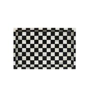 Plateau rectangulaire en résine artistique avec incrustations, détails géométriques simples, design Art Déco moderne et luxueux, personnalisable, pour table de salle à manger du Ramadan