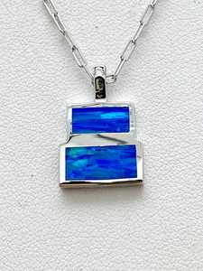 Collar Rectangular de Ópalo Azul, Joyería Elegante con Piedras Preciosas, Regalo para Mujer, Hecho a Mano, Proveedor Mayorista - Product Image 5