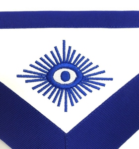 Tablier d'officier de loge maçonnique bleu roi avec broderie couronne, Régalia maçonnique, Tablier de loge maçonnique cérémoniel de qualité supérieure - Product Image 3