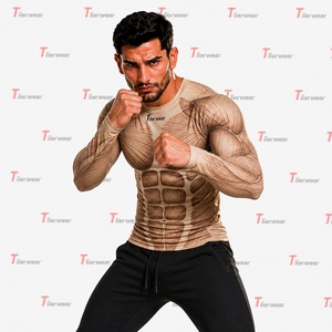 Camiseta de Compresión Elite MMA, 240 GSM, Poliéster y Spandex, Manga Larga, Absorbe el Sudor, Secado Rápido, Ajuste Atlético, Protección para Entrenamiento, OEM - Product Image 3