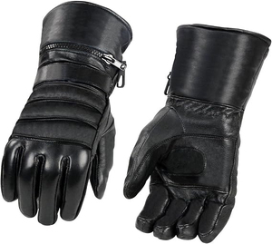 Samroz Sports Leather Men's Leather Gauntlet Lined Motorcycle Hand <b>Gloves</b> - Product Image 1