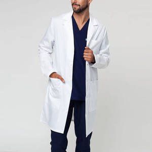 Bata de Laboratorio Blanca Clásica para Hombre, de Primera Calidad, Manga Larga, con Botones, Ropa de Protección Médica con Bolsillos Amplios, Profesional - Product Image 3