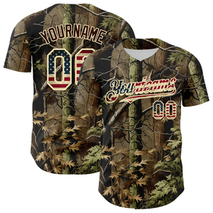Custom Sublimated Camo Baseball Jersey Lightweight 100% Polyester Breathable Short Sleeve Shirt for All Seasons - Product Image 3