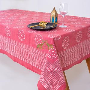 Manteles de comedor con estampado Dabu hechos a mano, fabricantes de manteles 100% algodón para hoteles, cubiertas de mesa personalizadas para fiestas - Product Image 3