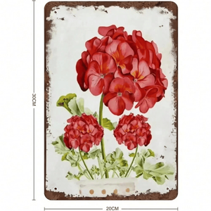 CIFbuy Elegante Insegna Metallica Floreale Vintage Geranio, Decorazione e Accessori per Ufficio, Bar, Garage (TikTok per ritiro Temu) - Product Image 2