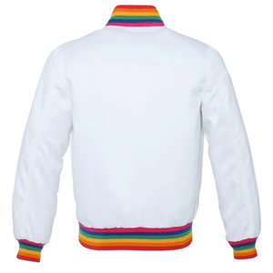 Men's White Cotton Shirt <b>Jacket</b> With Rainbow Collar Casual Summer Wear Turn-down Collar Regular Fit Solid Color Pullover Style - Product Image 3