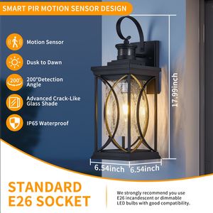 LED <b>Sensor</b> <b>Lights</b> <b>Wall</b> Mount <b>Dusk</b> <b>to</b> <b>Dawn</b> <b>Outdoor</b> Porch <b>Light</b> Anti Rust Waterproof Exterior Fixture - Product Image 4