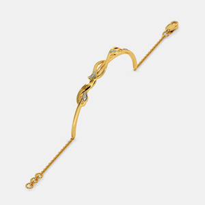 สร้อยข้อมือทองคำประดับเพชรแบบเกลียว - Product Image 4