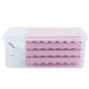 Paquete de 4 moldes para cubitos de hielo circulares pequeños, 132 unidades, molde para bolas de hielo redondas con tapa, contenedor para cubitos de hielo pequeños, para enfriar bebidas - Product Image 4