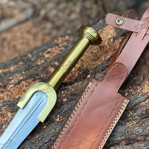 Espada Xiphos Griega de Acero al Carbono Forjada a Mano, Hoja Personalizada, Espada Corta Espartana Hoplita, Lista para la Batalla, Hoja de Fantasía - Product Image 5
