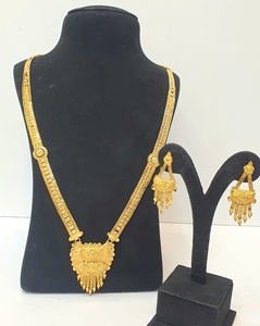 24 Kt Gold Plated Indo-African Classic JEWELLERY SETS Brass Copper for Wedding Parties Engagements Handcrafted Calcatta Design - Product Image 1