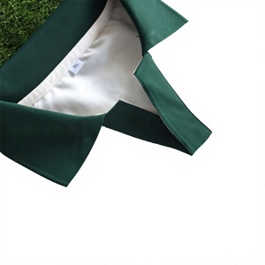 Men's White Polo Shirt With Green Collar And Cuffs Short Sleeve Casual Knitted Cotton Breathable Solid Color Regular Fit - Product Image 6