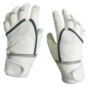 Pink Sinewy Sports Leather Batting <b>Gloves</b> With <b>Red</b> Trim Hook And Loop Closure Unisex Adult Training Comfortable Grip - Product Image 4