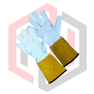 Guantes de Soldadura TIG MIG de Cuero Dividido con Puño Amarillo, Resistentes al Fuego, al Calor, Antiestáticos y a la Abrasión, de 16 Pulgadas, Guantes de Seguridad - Product Image 4