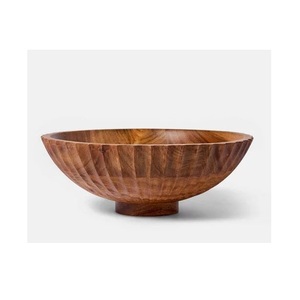 Moderna y Lujosa Tazón de Madera con Pedestal, Hecha a Mano, Ecológica y Ligera, Centro de Mesa para Frutas, Frutos Secos, Golosinas y Dulces - Product Image 1