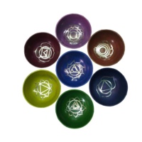 Ensemble de bols chantants tibétains traditionnels circulaires de couleur personnalisée certifiés ISO 9001, 7 métaux, faits à la main, haute qualité, thérapie sonore