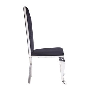 Set di 2 sedie da pranzo nere e in acciaio inossidabile con gambe posteriori a forma di X - Product Image 4