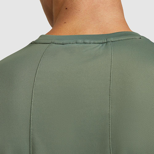 T-shirt de sport slim pour homme, respirant, uni, pour fitness et musculation, manches courtes, col rond, couleur unie - Product Image 6