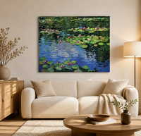 Peinture à l'huile sur toile de paysage personnalisée, série Nénuphars de Monet, peinte à la main, de haute qualité, pour la décoration intérieure européenne, style impressionniste