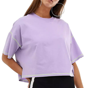 High Quality Women's Casual <b>Crop</b> <b>Top</b> T-Shirts Customizable Logo Breathable 100% Cotton Printed Plain Quick Dry 2026 - Product Image 1
