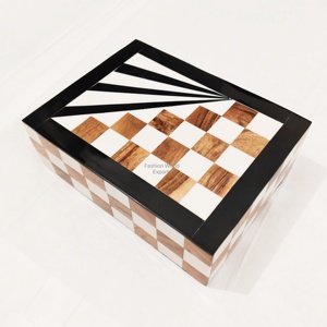 Mới Nhất <span class=keywords><strong>Chevron</strong></span> Mô Hình Trang Trí Hộp Lưu Trữ Với Màu Đen Bóng Nắp Bằng Gỗ Giọng Tổ Chức Cho Đồ Trang Sức Hoặc Đồ Lưu Trữ - Product Image 2