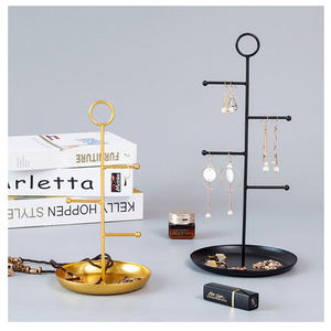 Design attrayant Vintage nouveauté porte-bijoux en métal taille personnalisée or noir fini maison maquillage accessoires décors de mariage - Product Image 2