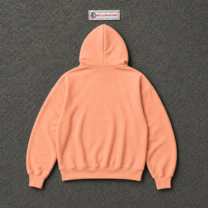 Sweat à capuche zippé oversize rose pêche personnalisé pour homme, streetwear, imprimé graphique blanc, épaules tombantes, fermeture éclair intégrale, décontracté - Product Image 6