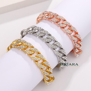 Bracelets manchette S925 en moissanite, taille brillant rond, sertissage en canal, plaqué or, argent, or rose, chaîne de luxe unisexe - Product Image 1