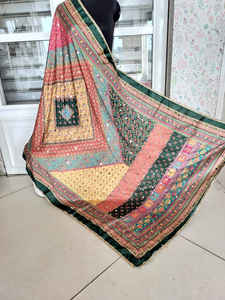 Nouveau Fantaisie À La Main Broderie Miroir Travail Pakistanais Soie Dupattas Bohème Broderie À La Main Coloré Dupattas Pour Les Femmes Vêtements - Product Image 6