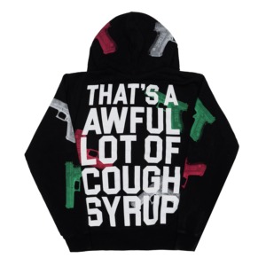 Sudadera con Capucha de Algodón 100% de Primera Calidad, Sudadera Urbana Gruesa para Hombre con Estampado 'THAT'S A AWFUL LOT OF COUGH SYRUP' - Product Image 2