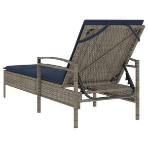 Chaise longue en polyrotin 24,8 x 78,7 x 31,9 po avec coussin gris pour l'extérieur – Expédition aux États-Unis uniquement - Product Image 6