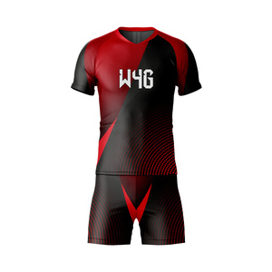 Maillots de football pour hommes personnalisés avec impression par transfert thermique, manches courtes, écologiques, 100% polyester - Product Image 5