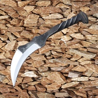 Fabricant professionnel forgé à haute teneur en carbone chemin de fer couteau de Camping couteau à lame fixe extérieur avec fourreau en cuir