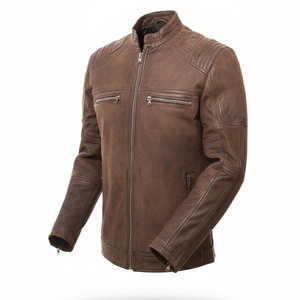 New Arrivals Wholesale Price High Quality Design Men Leather <b>Jacket</b> <b>Slim</b> <b>Fit</b> Comfortable Low Price Leather <b>Jacket</b> For Man - Product Image 1