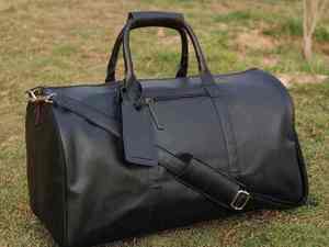 Premium Genuine Leather Fashion Duffel Bags for Men and <b>Women</b> <b>Large</b> Size Multi Pockets Top Handle Waterproof Gym Use - Product Image 2