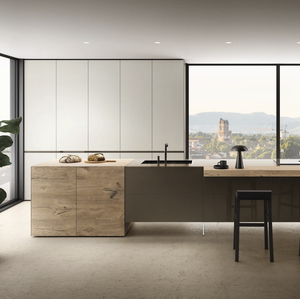 Gabinetes de Cocina Modulares de PVC Mate Personalizados JY Project, Laminado con Acabado Mármol, Estructura de MDF, Diseño Europeo, Garantía de 2 Años - Product Image 1