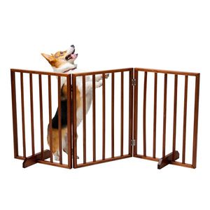 Valla de madera marrón para perros, elegante puerta y corral para mascotas - Product Image 2