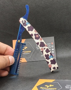 High Quality Different Patterns Customizable Stainless Steel Thinning Razors Set Salon <b>Barber</b> Use Face Shaving SAAQAANS - Product Image 1