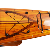 B078 - Modèle de kayak antique en bois, décoration d'intérieur, fournitures d'art et d'artisanat OMH, artisanat en cèdre, style nautique, 106,7Lx14Wx13,5H cm