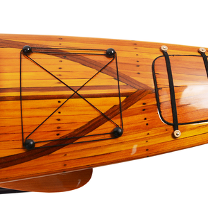B078 - Modèle de kayak antique en bois, décoration d'intérieur, fournitures d'art et d'artisanat OMH, artisanat en cèdre, style nautique, 106,7Lx14Wx13,5H cm - Product Image 5