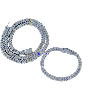 Men's Moissanite Freshwater <b>Pearl</b> Charm <b>Bracelet</b> in 925 Sterling <b>Silver</b> | Iced Script Hip Hop Jewelry - Product Image 6